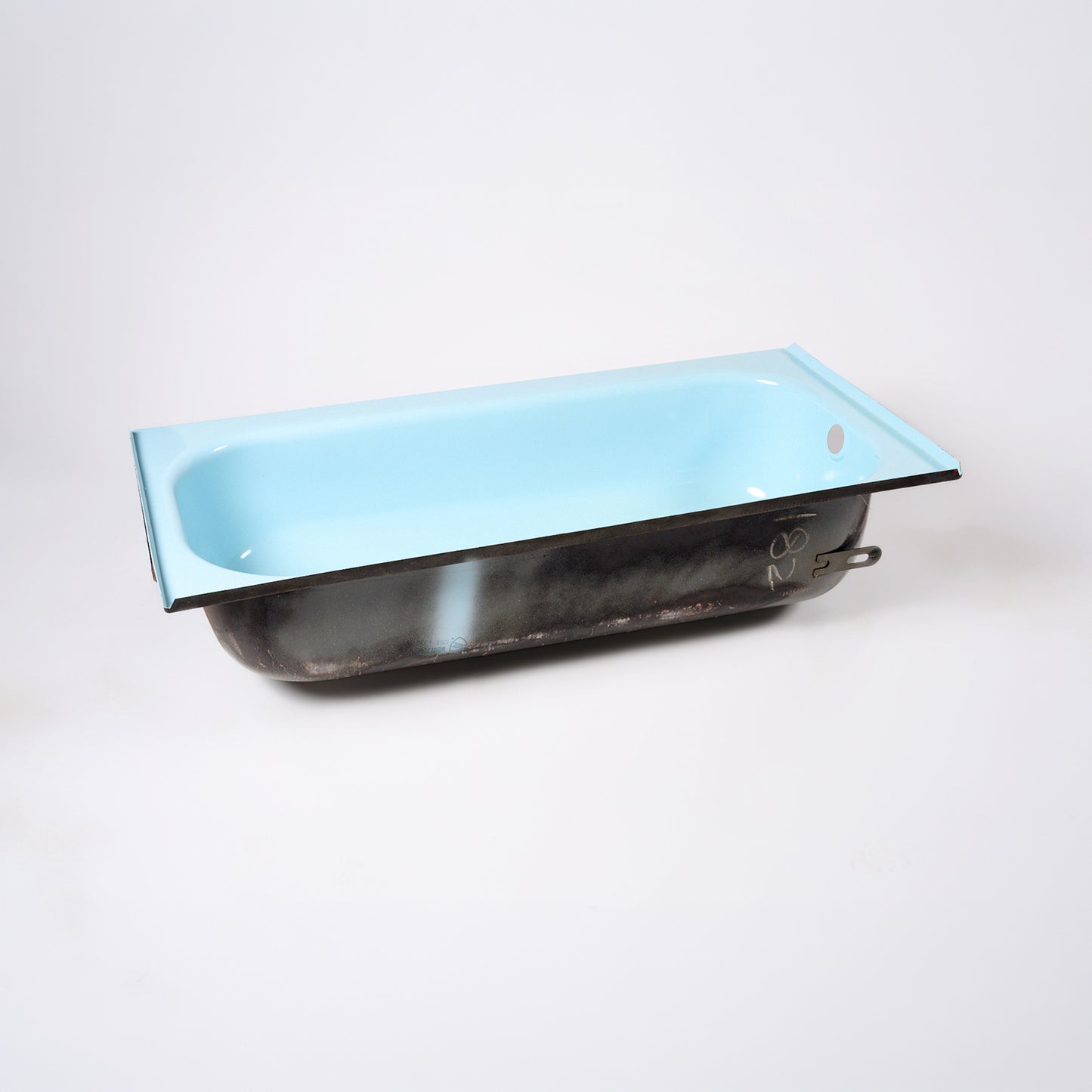 1980s Vintage 60" Enameled Steel Dresden Blue Bootz Right-Hand Drain Bathtub