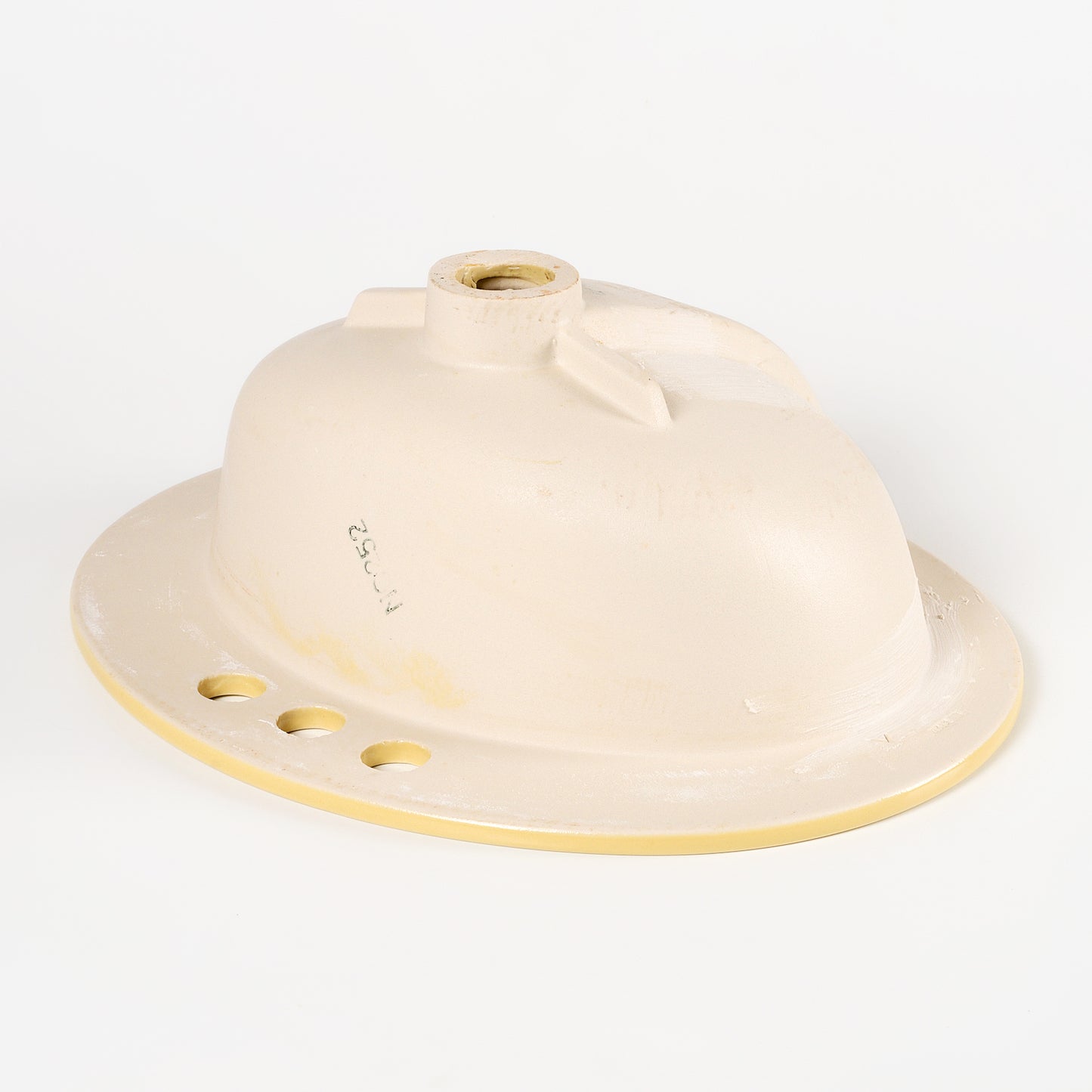 1970s Vintage U/R Vitreous China Oval Rundo Gold 4" Centers Sink