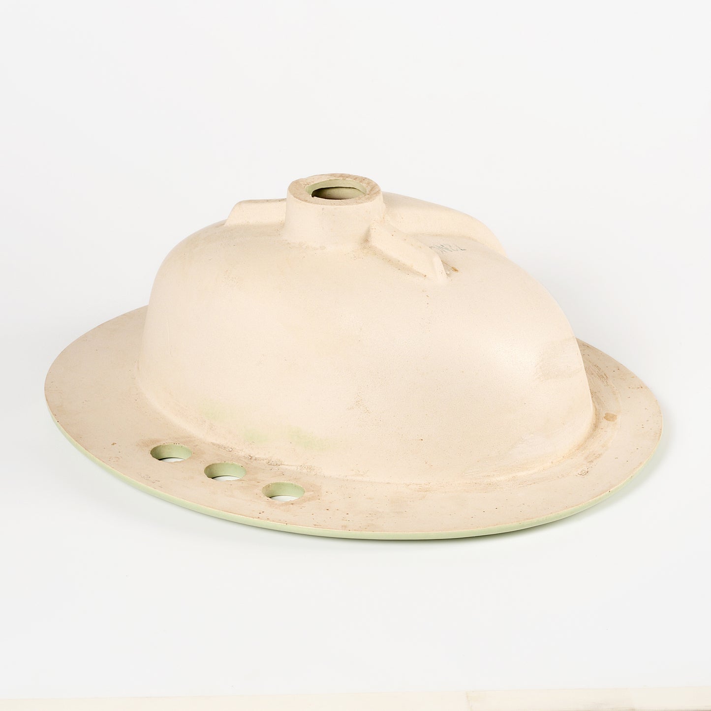 1970s Vintage U/R Vitreous China Oval Green 4" Centers Sink