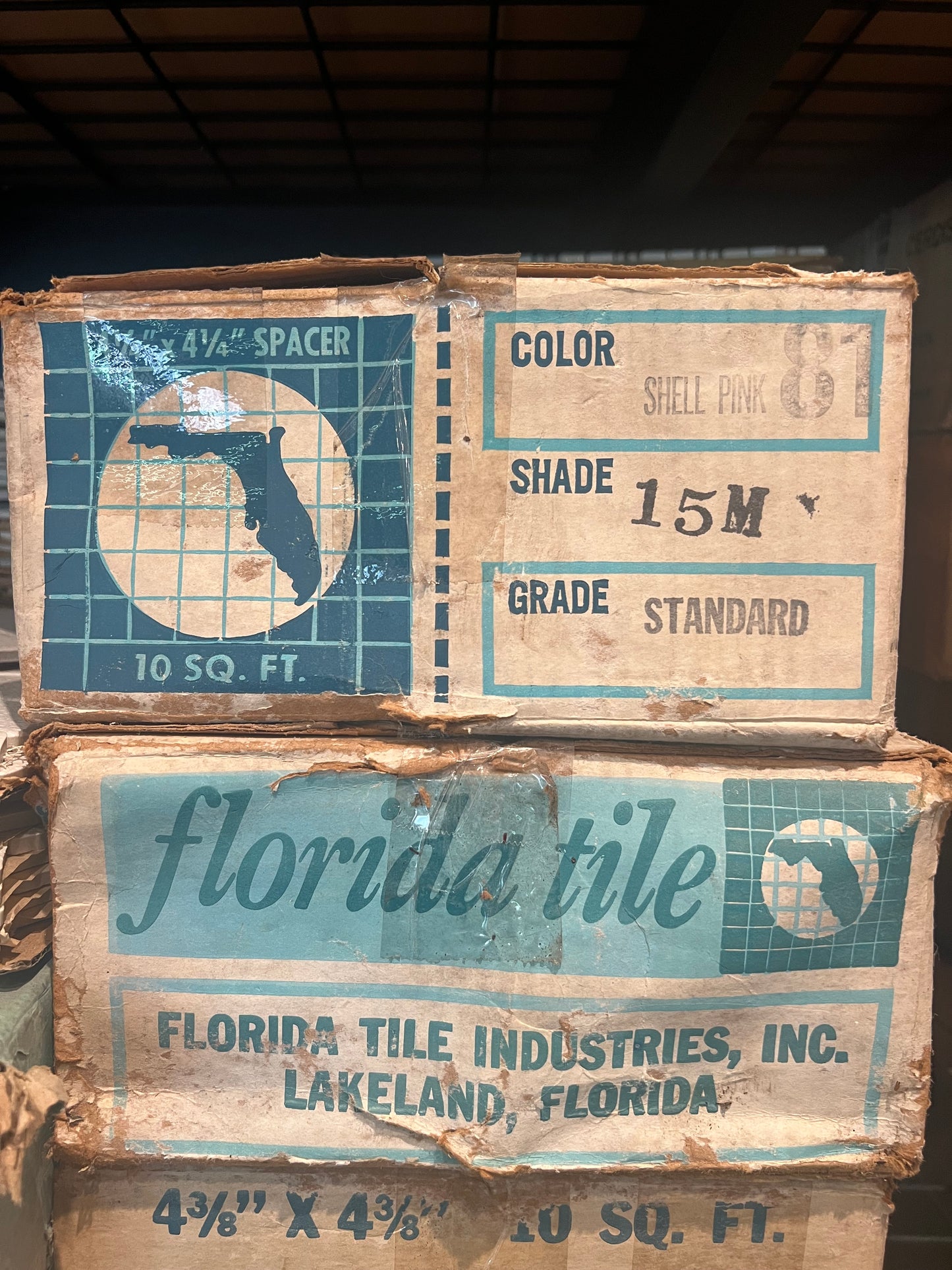 1970s FLORIDA TILE Shell Pink Wall Tile, 7.25 Sq Ft Available