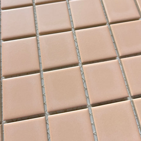 Vintage Pink Japanese 1970s Floor/ Wall Tile, 20 Sq Ft Lot - 20 Piece Set, 80 Sq Ft Available