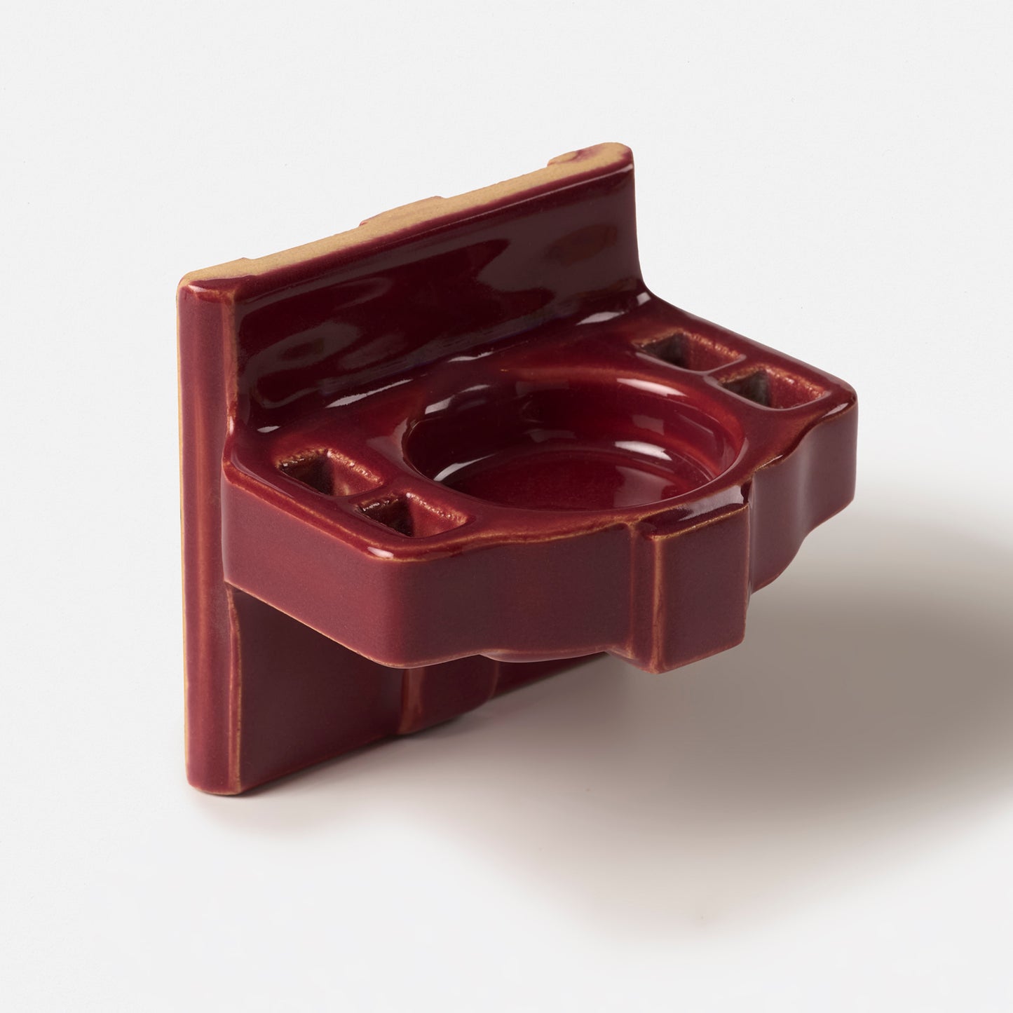Classic 1940s 5 Piece Burgundy Bathroom Accessories Full Set
