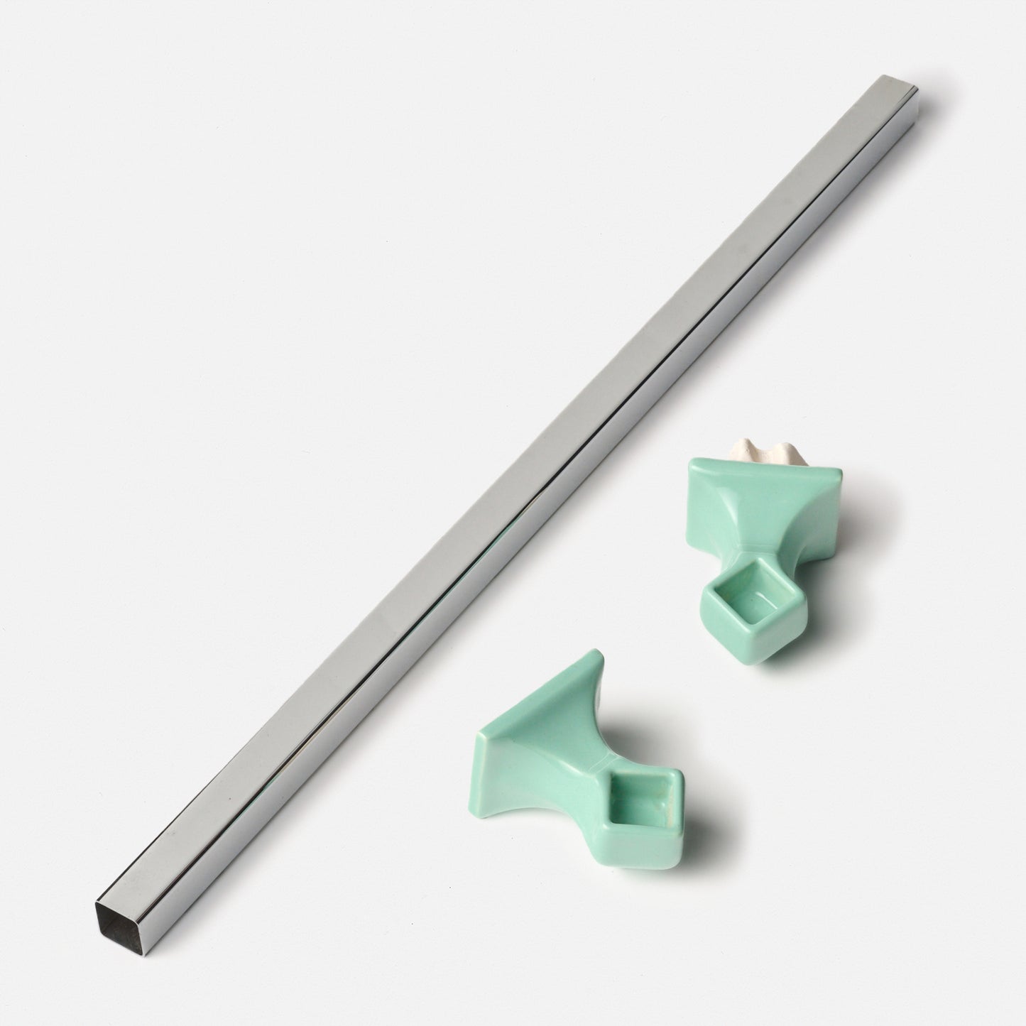 Vintage Green Towel Bar Posts