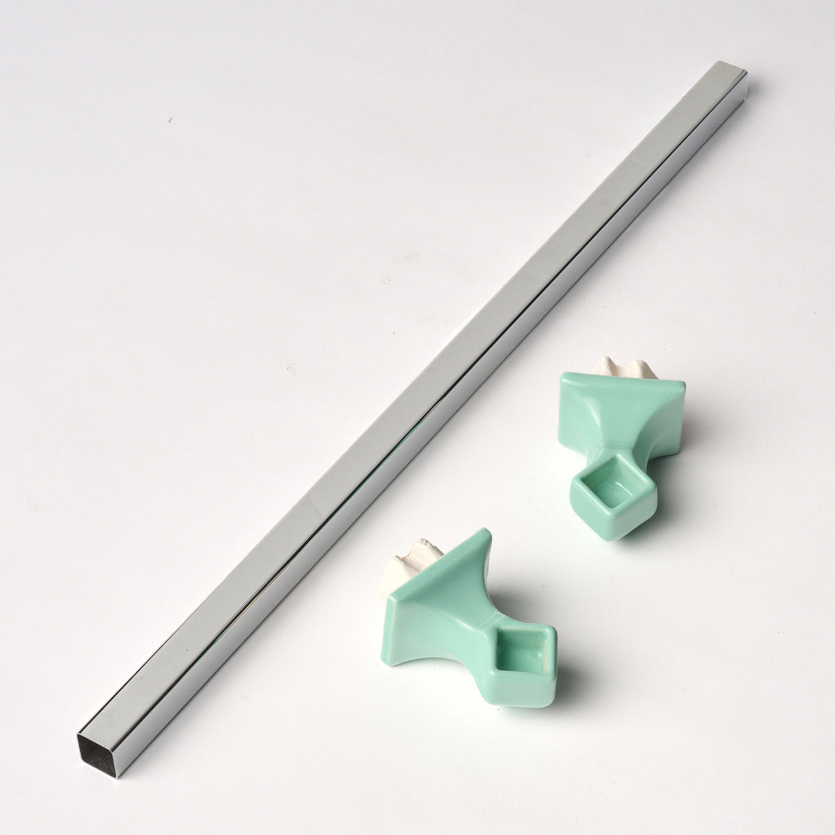 Classic 1950s Sylvan Green Towel Bar & Posts Set