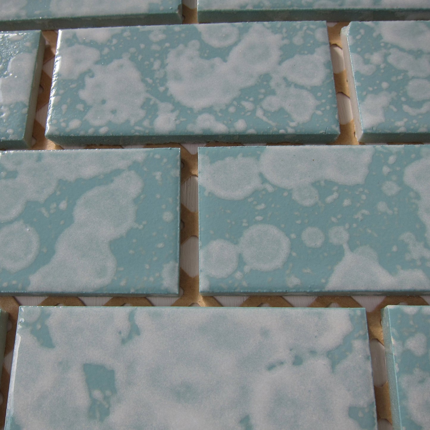 Vintage Japanese 1970s Aqua Bubble Wall Tile, 19 Sq Ft Lot - 20 Piece Set, 38 Sq Ft Available