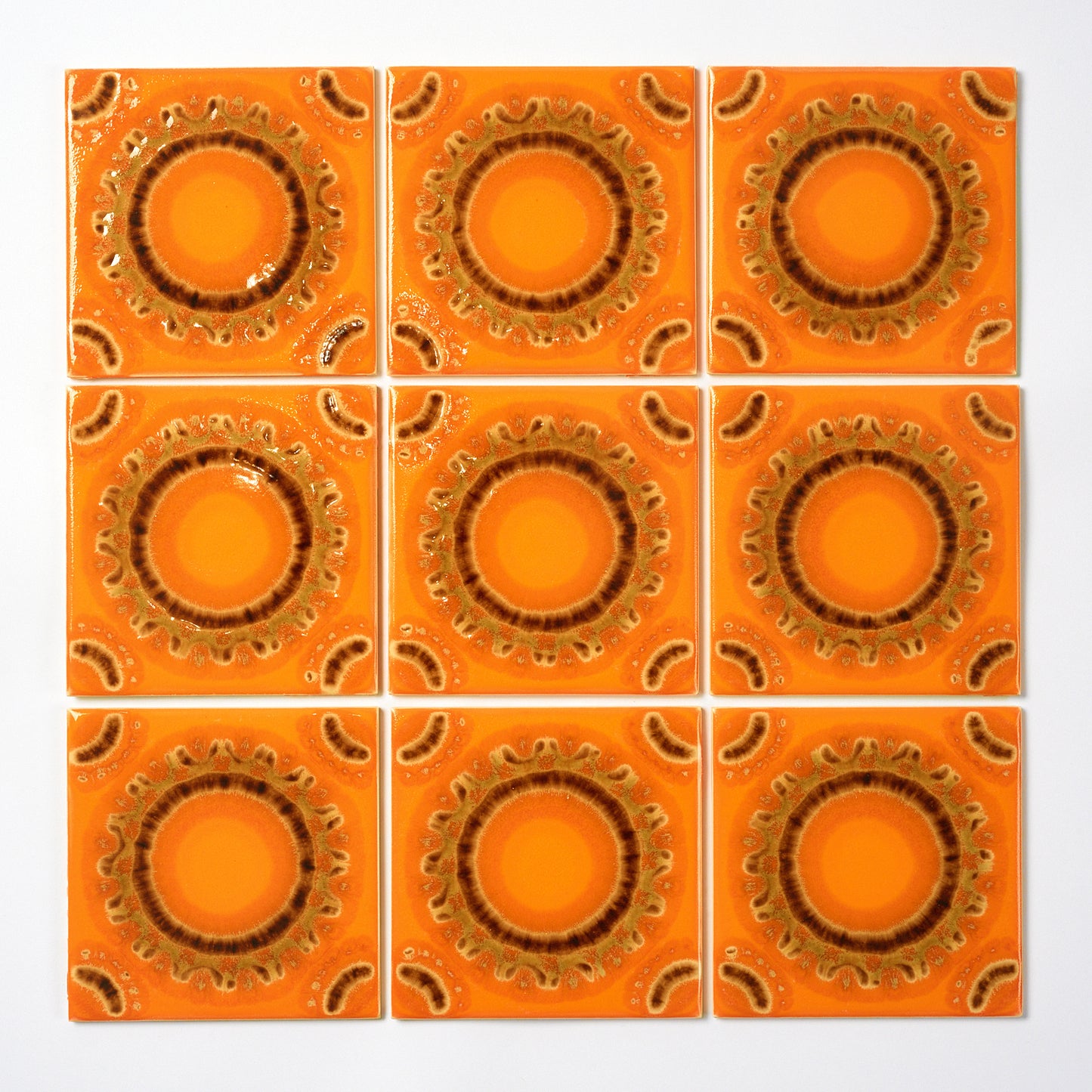 Mango Fat Lava Villeroy & Boch 1970s Wall Tile, 1180 Sq Ft Available - 12.5 Sq Ft Per Box
