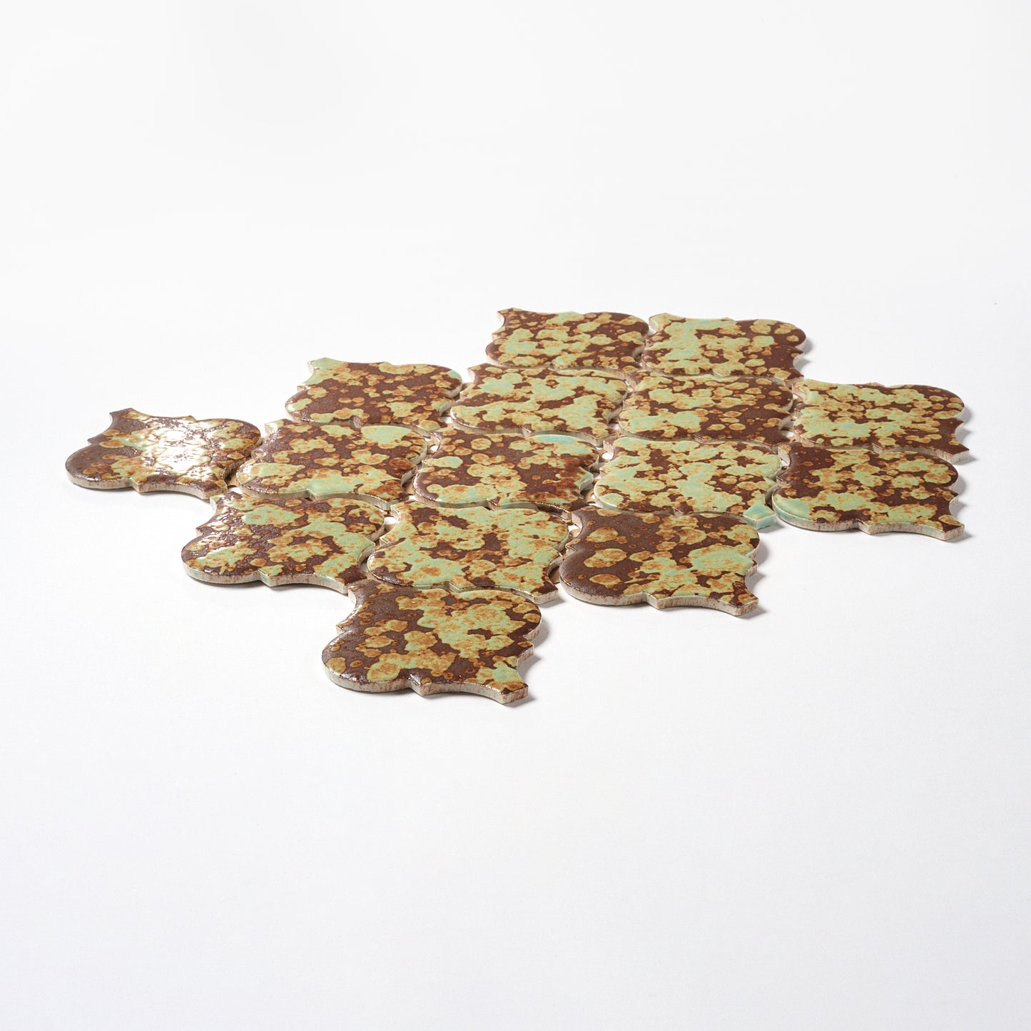 Vintage AQUA RUST Japanese 1960s Floor Tile, 30 Sq Ft Available - 10 Sq Ft Per Box
