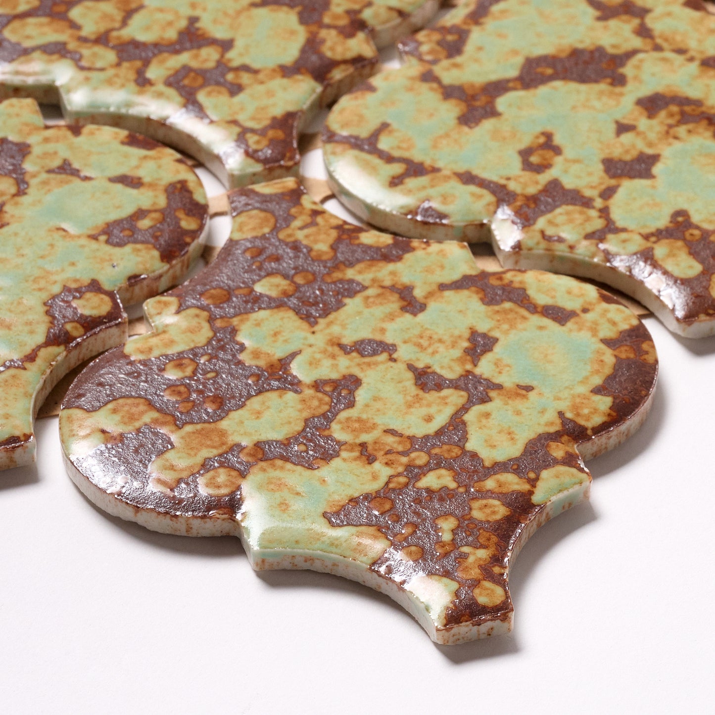 Vintage AQUA RUST Japanese 1960s Floor Tile, 30 Sq Ft Available - 10 Sq Ft Per Box