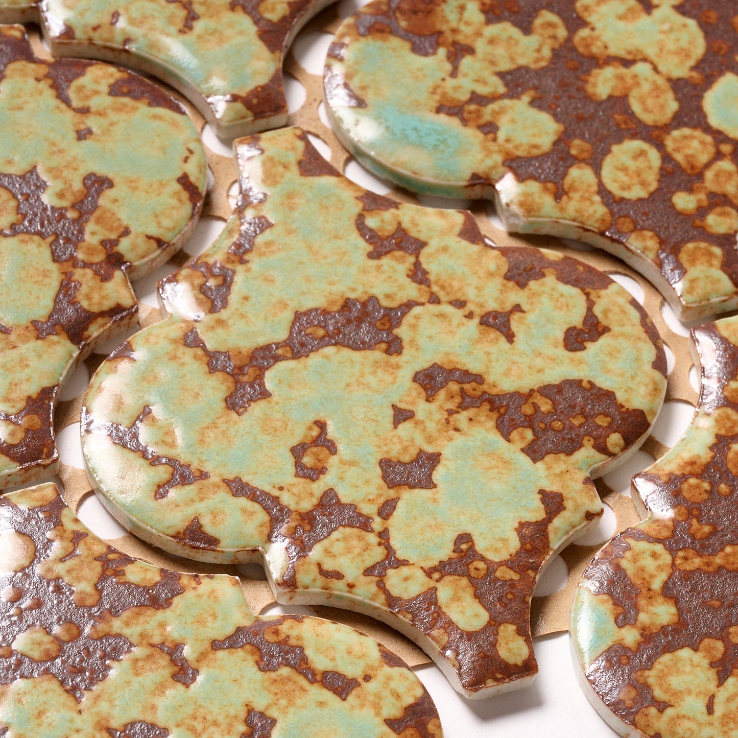 Vintage AQUA RUST Japanese 1960s Floor Tile, 30 Sq Ft Available - 10 Sq Ft Per Box