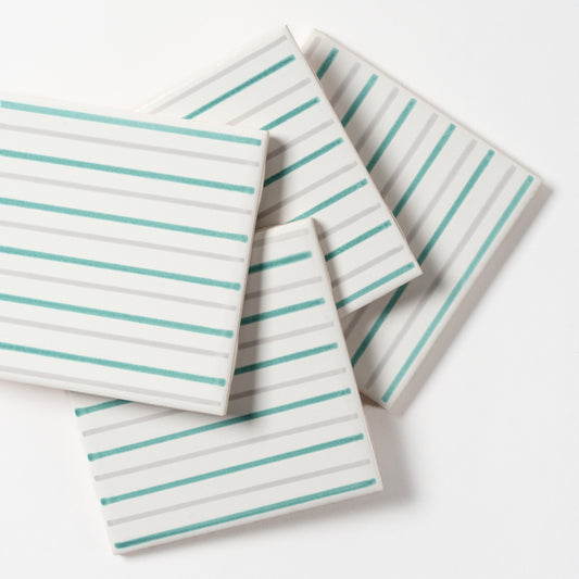 Vintage 1960s Mid-Century Modern Striped Wall Tile, 100 Sq Ft Available - 10 Sq Ft Per Box