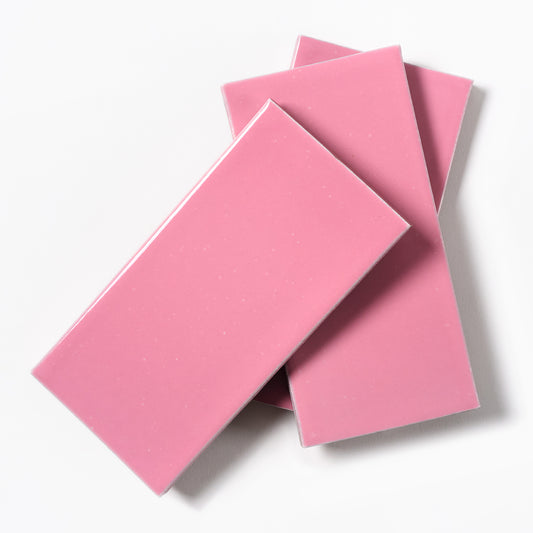 1960s Bubblegum Pink Philadelphia Subway High Gloss Wall Brick Tile, 26 Sq Ft Available - 13 Sq Ft Per Box