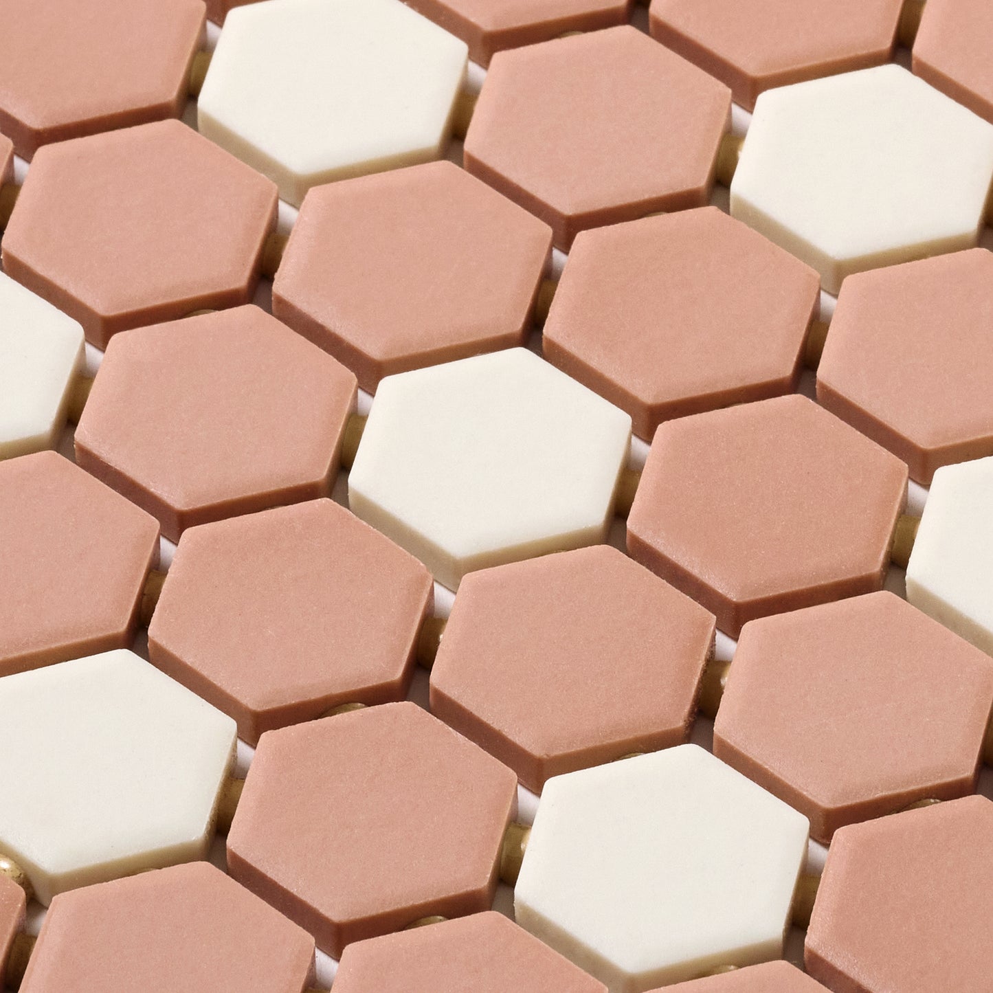 1980s American Olean 1" Hex Dusty Rose Floor Tile, 220 Sq Ft Available - 20 Sq Ft Per Box