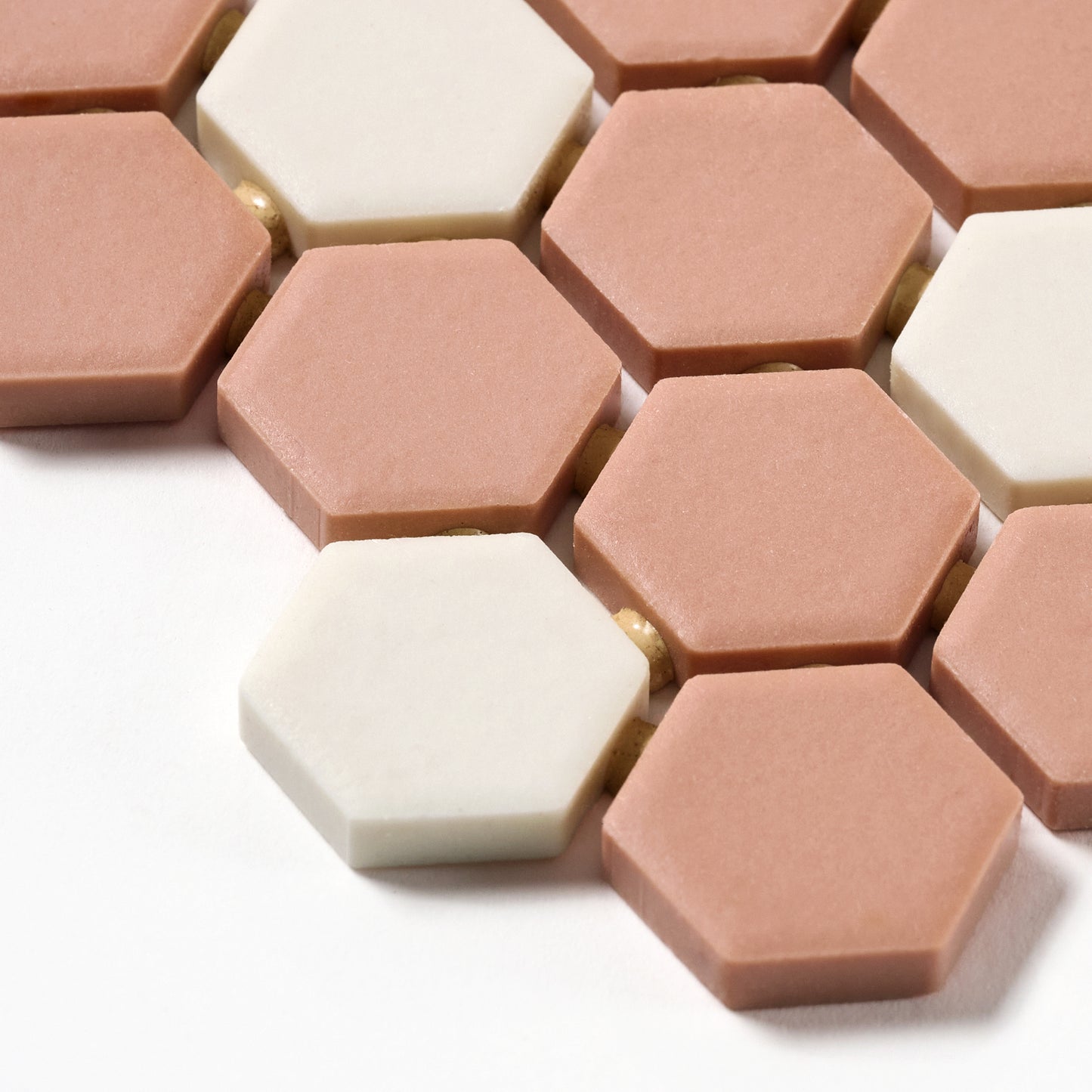 1980s American Olean 1" Hex Dusty Rose Floor Tile, 220 Sq Ft Available - 20 Sq Ft Per Box
