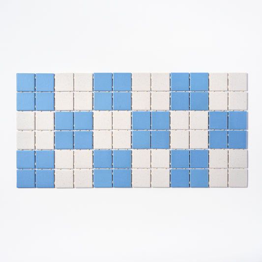 1990s Daltile White Spice/ Blue Checkerboard Floor Tile, 220 Sq Ft Available - 20 Sq Ft Per Box