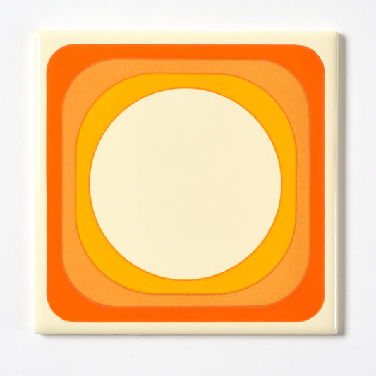 MCM Orange Concentric Circle Villeroy & Boch 1970s Wall Tile, 650 Sq Ft Available -  12.5 Sq Ft Per Box