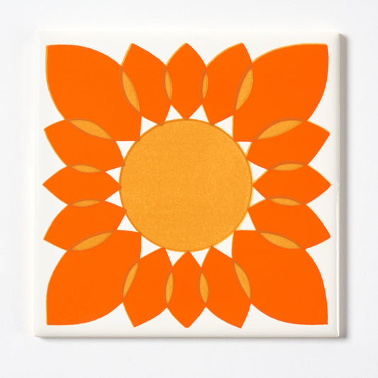 Orange Mod Flower Villeroy & Boch 1970s Wall Tile, 350 Sq Ft Available -  12.5 Sq Ft Per Box