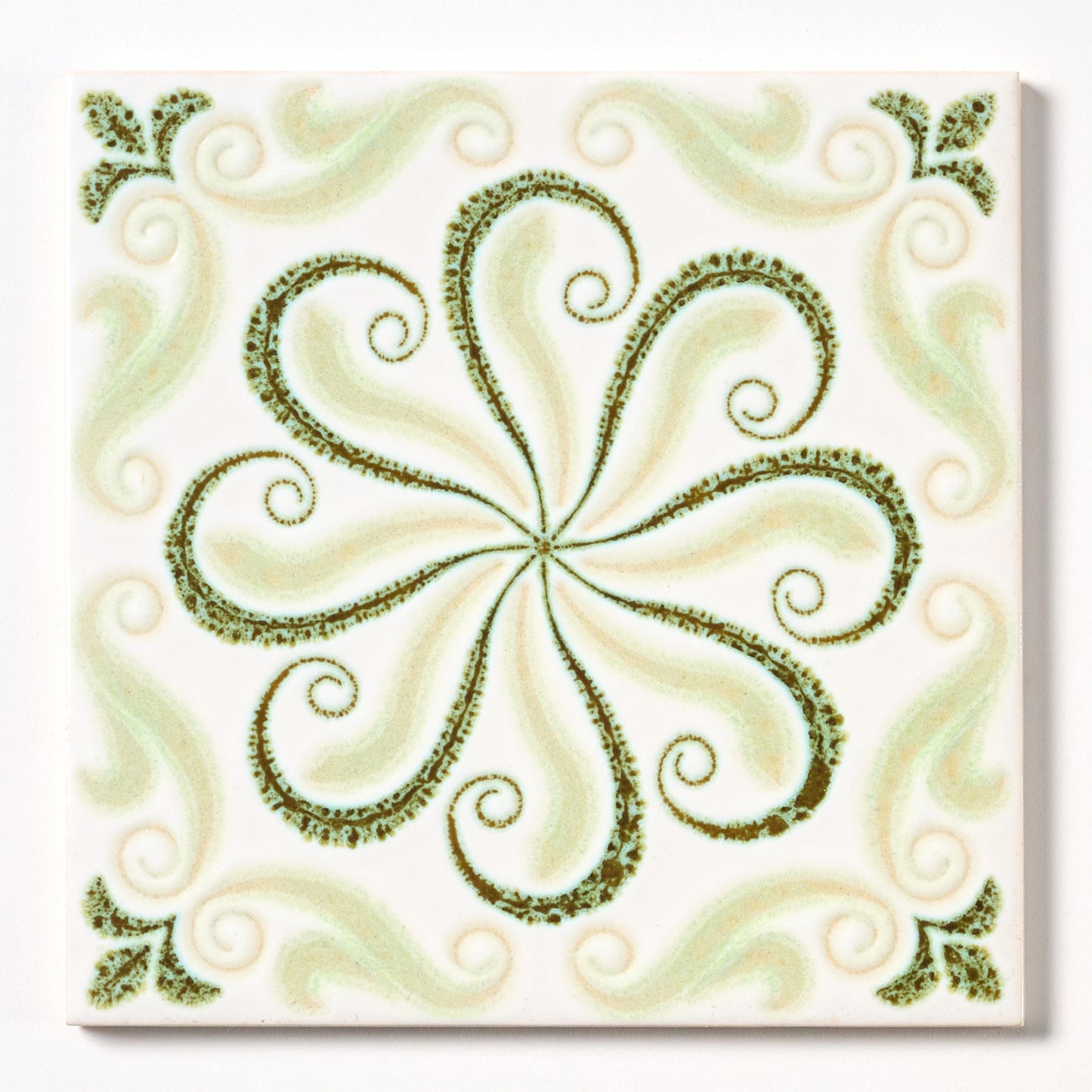 Vintage Laufen 1970s Green Swirl Wall Tile, 84 Sq Ft Available - 21 Sq Ft Per Box