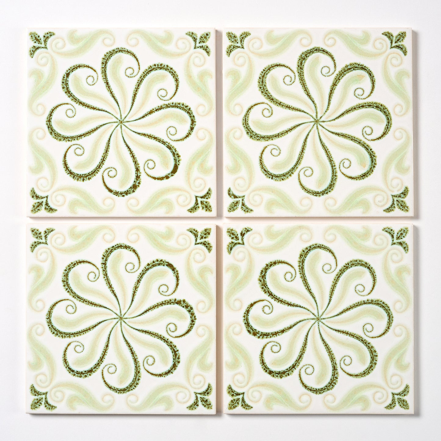 Vintage Laufen 1970s Green Swirl Wall Tile, 84 Sq Ft Available - 21 Sq Ft Per Box