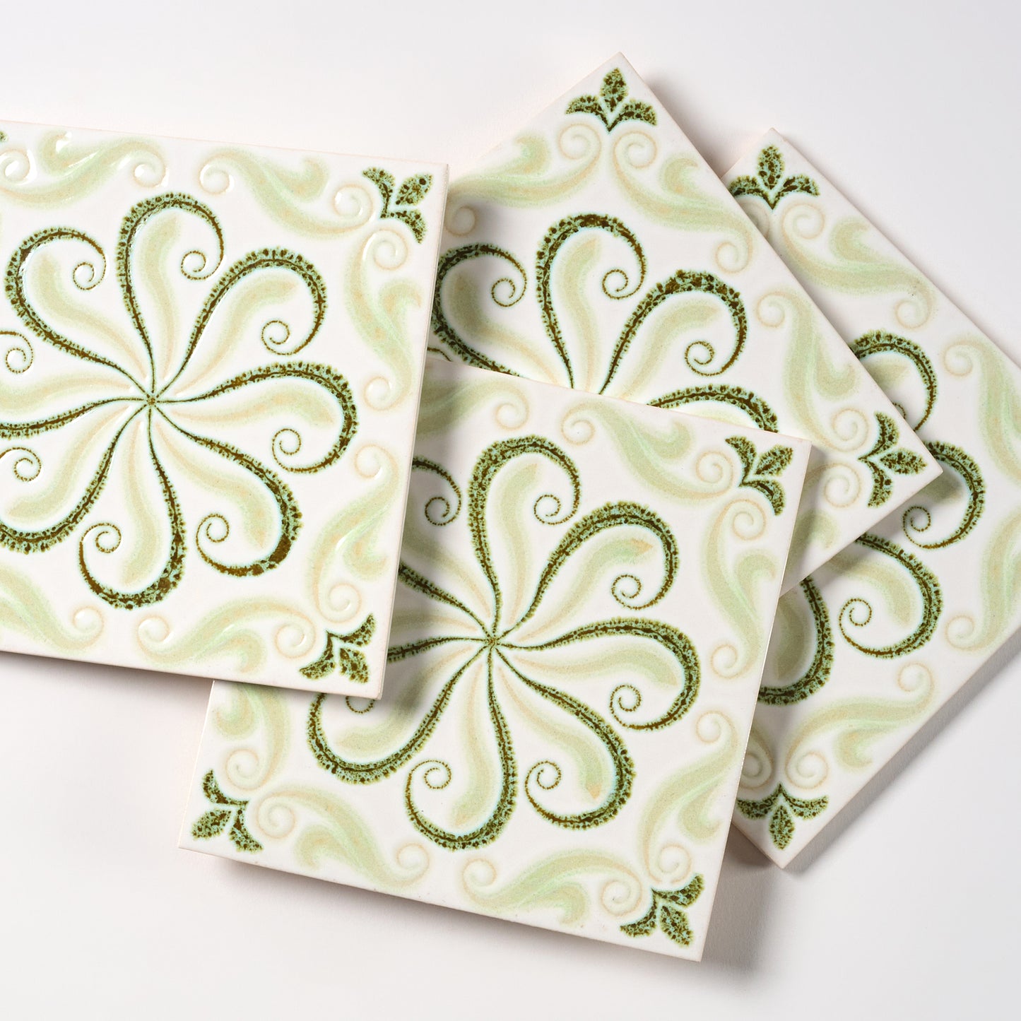 Vintage Laufen 1970s Green Swirl Wall Tile, 84 Sq Ft Available - 21 Sq Ft Per Box