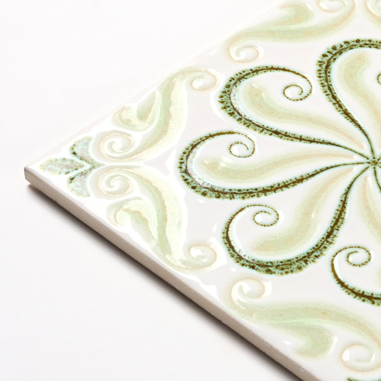Vintage Laufen 1970s Green Swirl Wall Tile, 84 Sq Ft Available - 21 Sq Ft Per Box