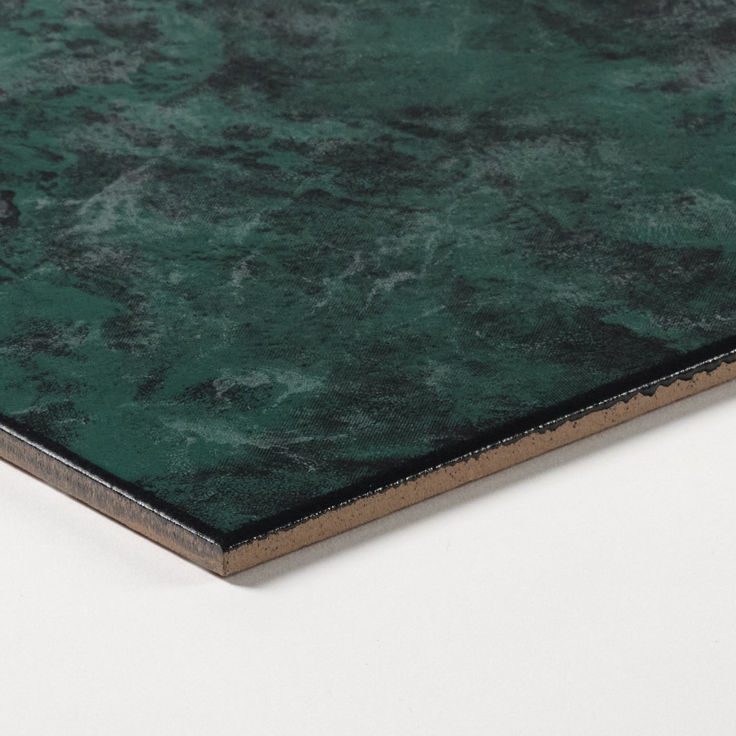 1980s Italian Marbled Green Matte Floor Tile, 1,091 Sq Ft Available - 16.79 Sq Ft Per Box