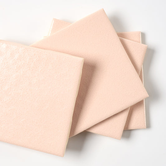 1990s Mannington Soft Peach Crystal Glaze Wall Tile, 444 Sq Ft Available - 12 Sq Ft Per Box