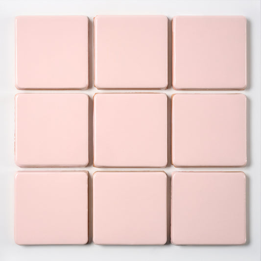 1980s Vintage Italian Pink Majolica Wall Tile, 300 Sq Ft Available - 11 Sq Ft Per Box