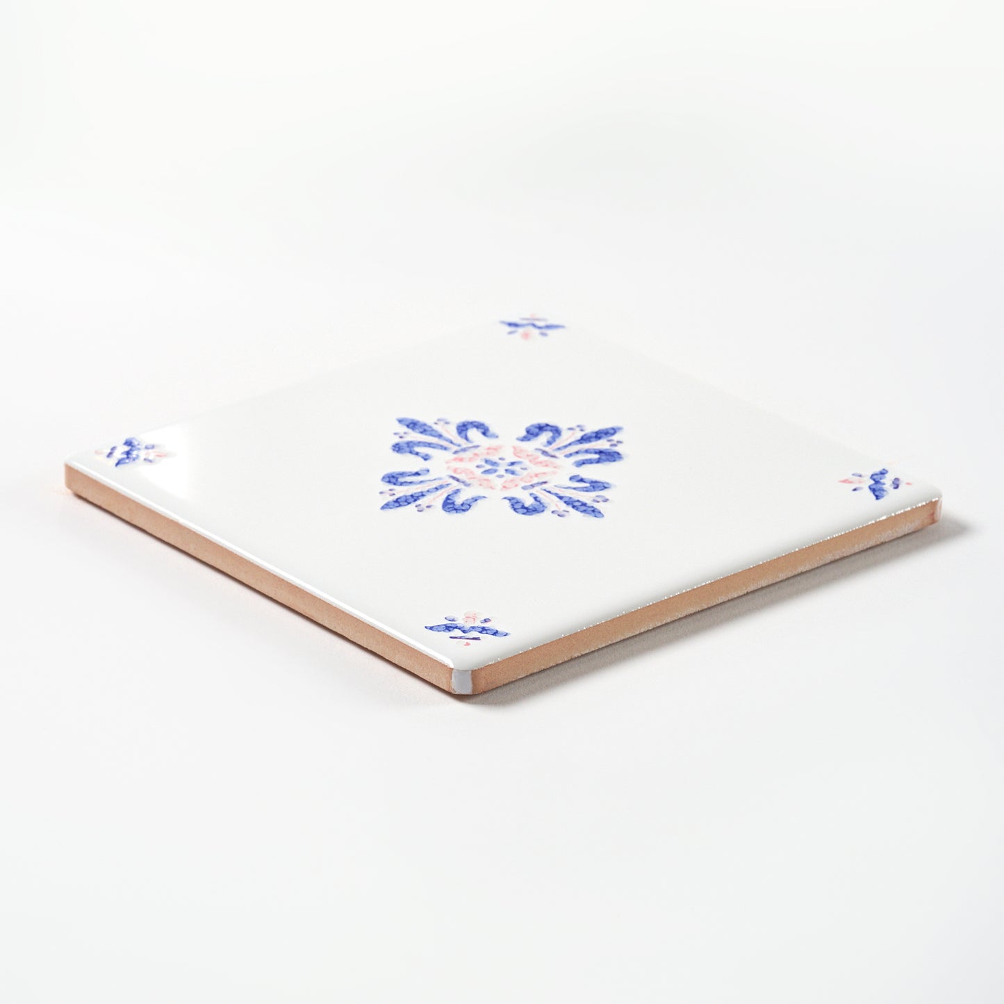 1980s Vintage Italian Blue Floral Wall Tile, 97.5 Sq Ft Available - 7.5 Sq Ft Per Box