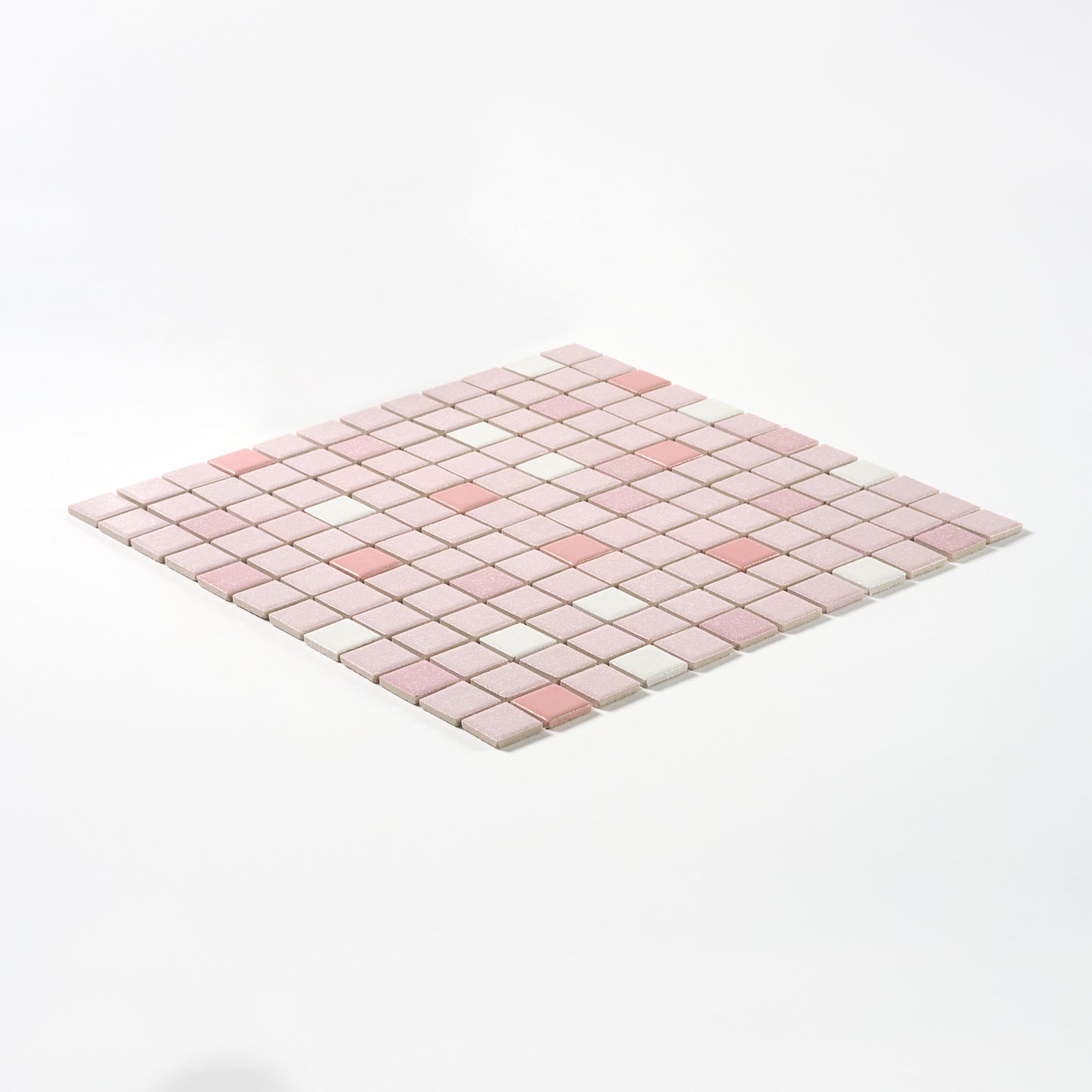Vintage 1980s Pink Glazed Mosaic Floor Tile, 280 Sq Ft Available - 17 Sq Ft Per Box