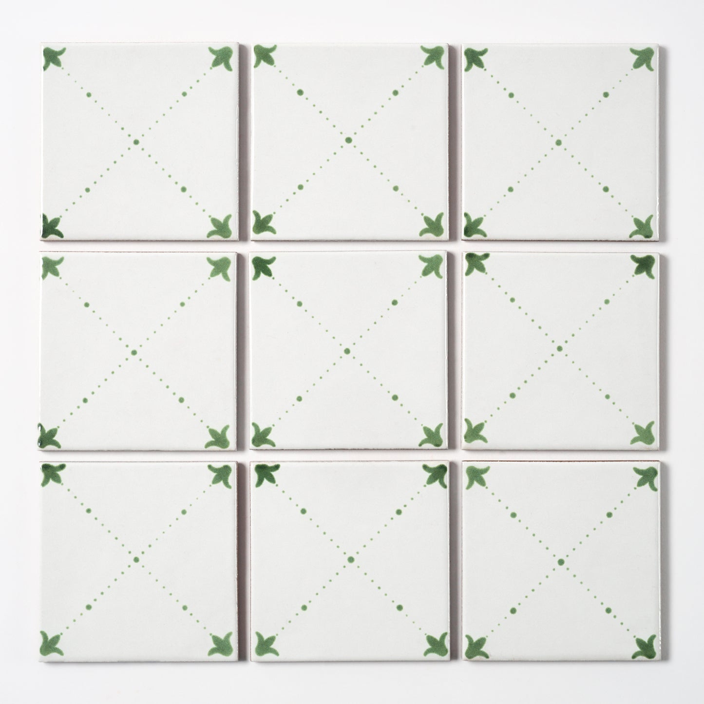 1980s Vintage Italian Green Provincial Tile, 30 Sq Ft Available - 15 Sq Ft Per Box