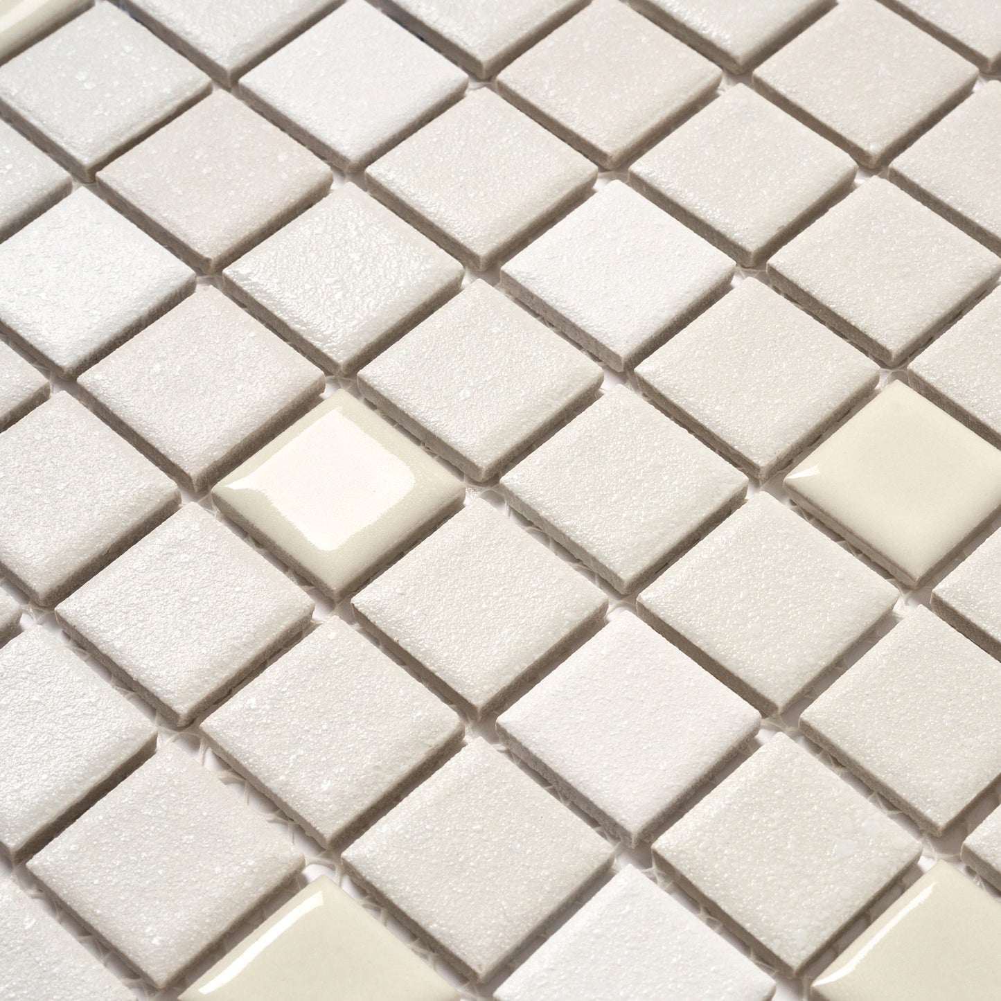 Vintage 1980s Gray Glazed Mosaic Floor Tile, 100 Sq Ft Available - 25 Sq Ft Per Box