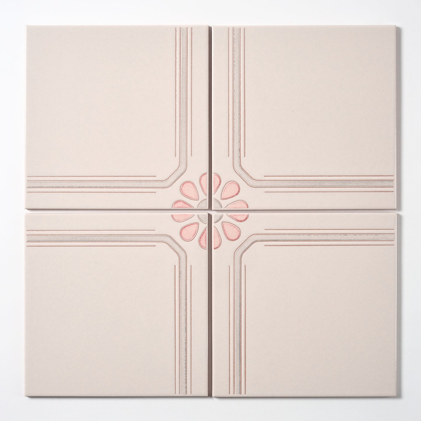 1980s "Rhode Island" Italian Floral Floor Tile, 180 Sq Ft Available - 18 Sq Ft Per Box