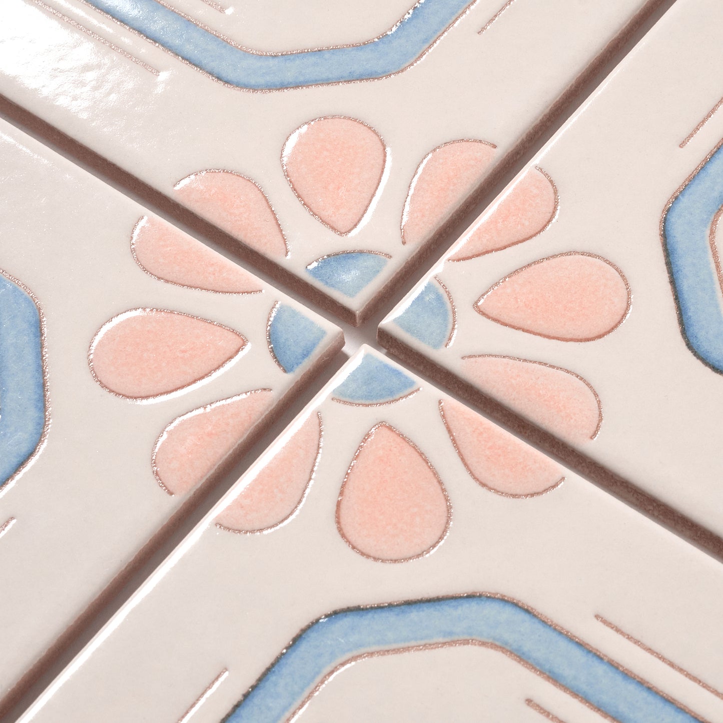 1980s "Massachusetts" Italian Floral Floor Tile, 864 Sq Ft Available - 18 Sq Ft Per Box