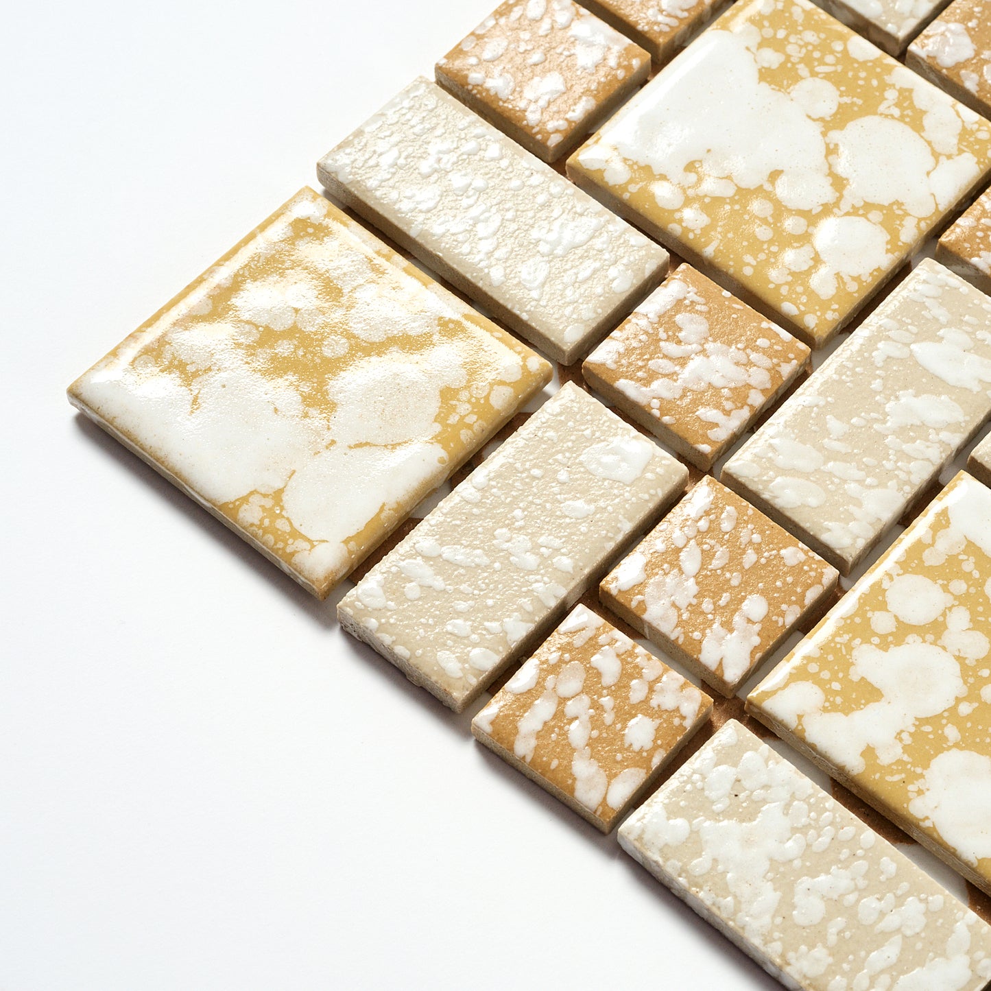 Vintage Golden Brown Random Japanese 1960s Wall Tile