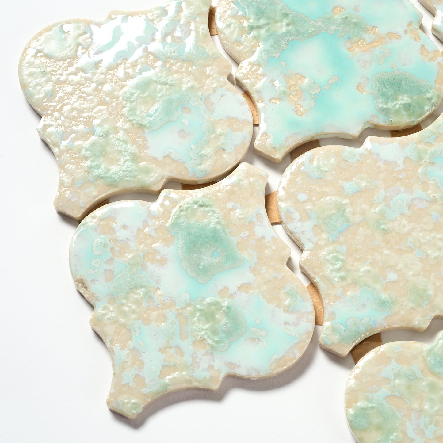 Vintage Green Iridescent Japanese 1960s Wall Tile, 9 Sq Ft Available