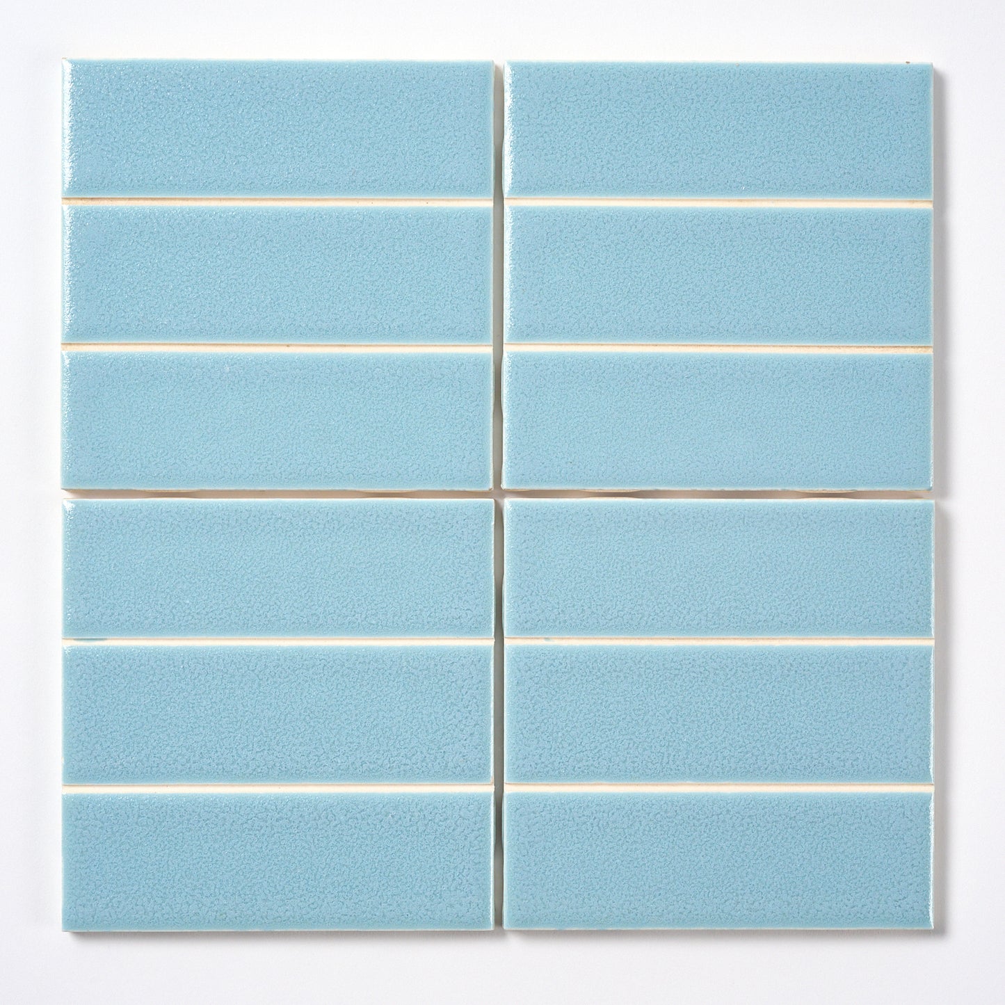 1980s American Olean Light Blue Striped Wall Tile, 40 Sq Ft Available - 10 Sq Ft Per Box