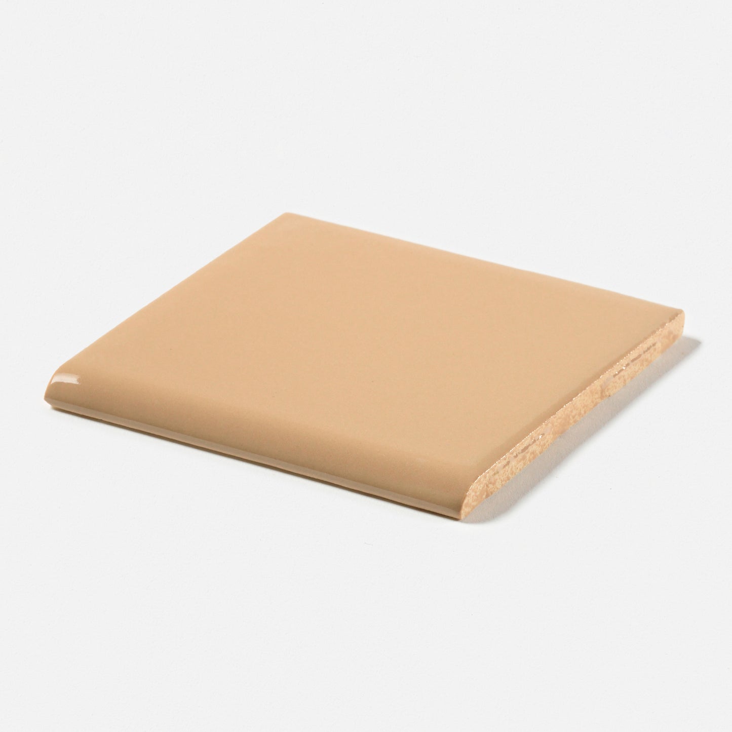 1970s Robertson 354 Mocha Square Bullnose Tile