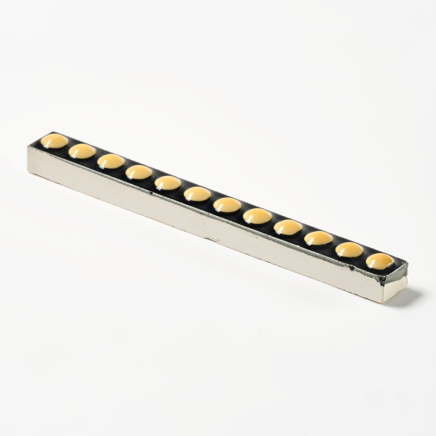 1950s Schwarz Black & Yellow Deco Trim Tile