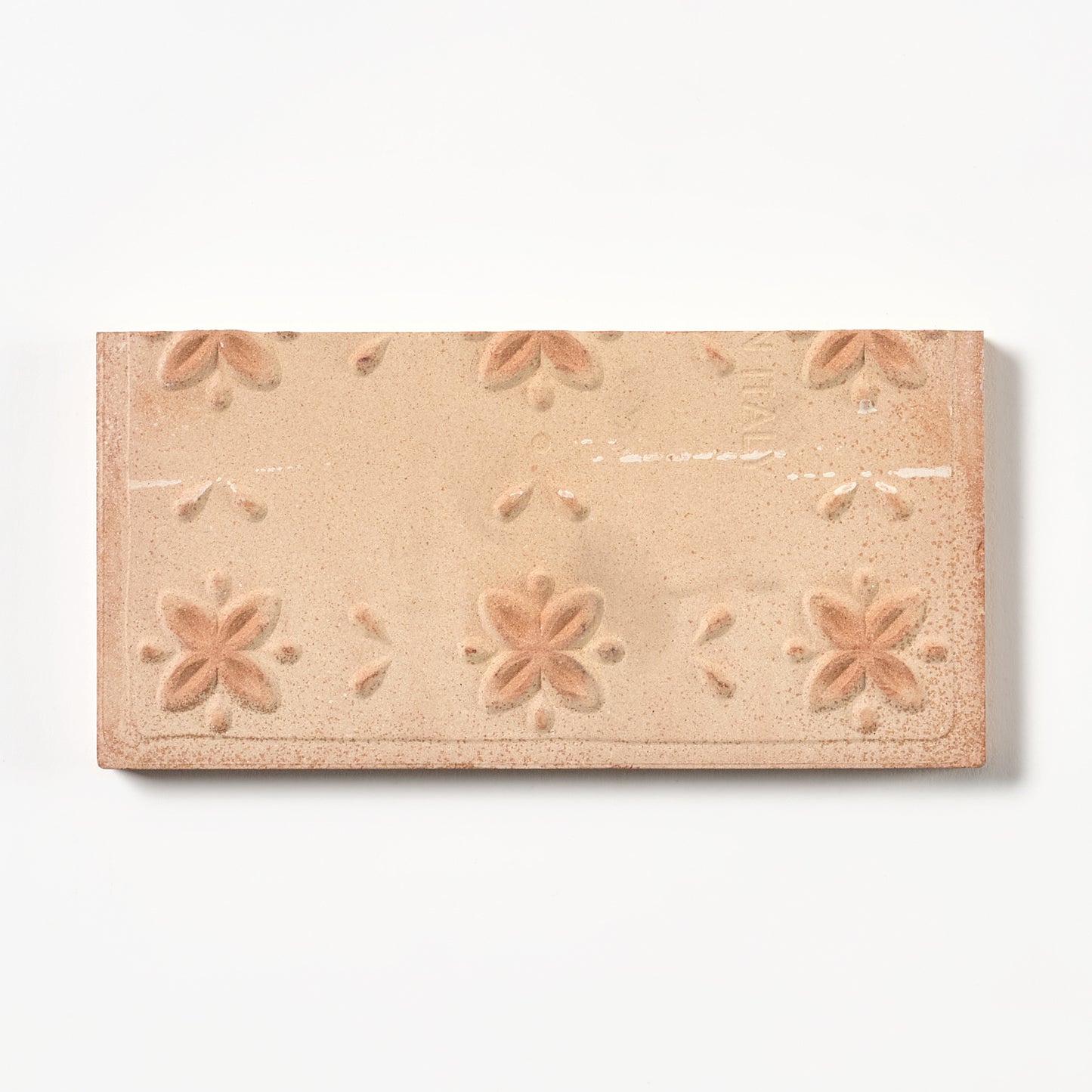 1980s White Italian Made Floral Vine Border Wall Tile