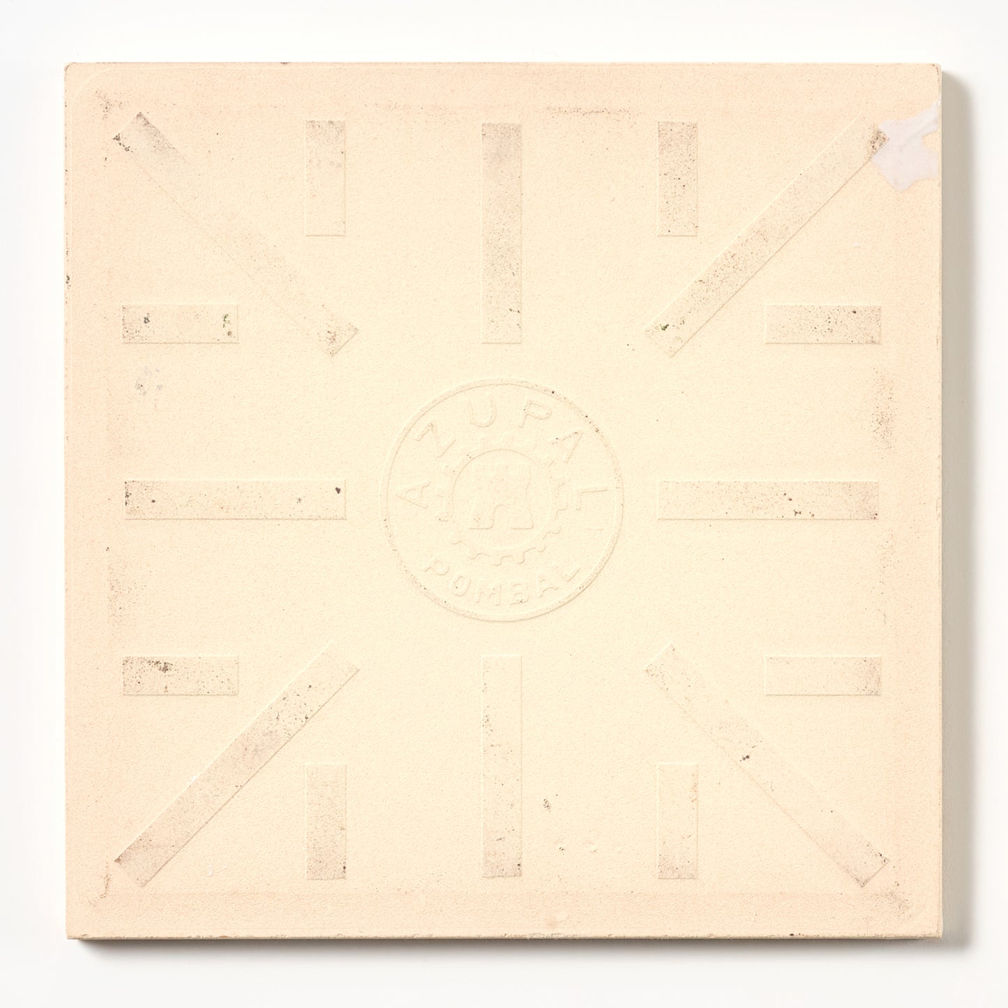 1980s White Hand Painted Portuguese Carrot Wall Tile