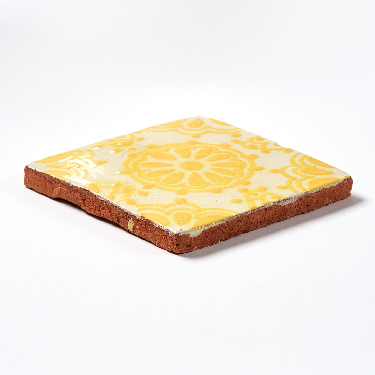 Vintage 1980s Hand Painted Yellow Mexican Tiles, 1.5 Sq Ft Lot - 11 Piece Set