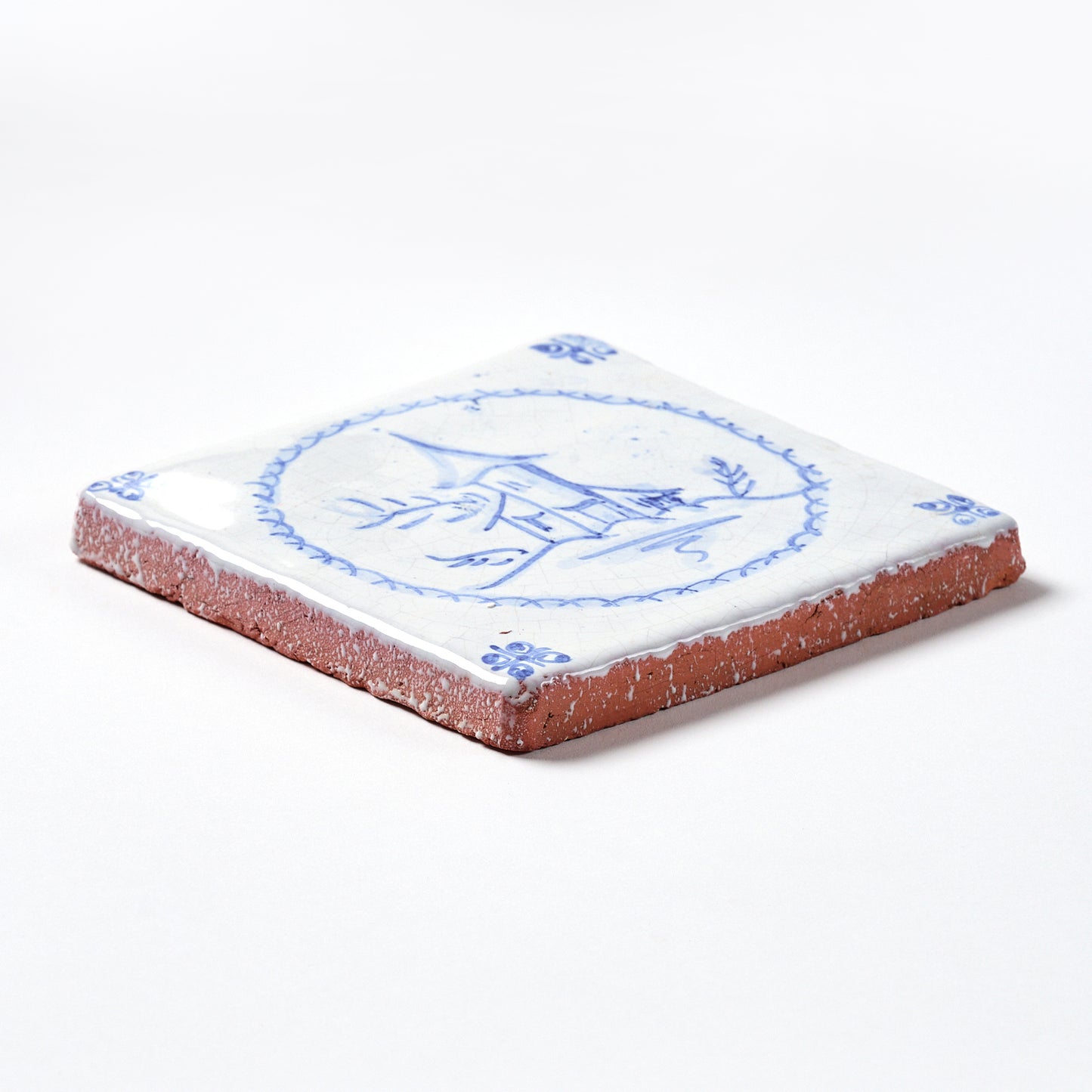 Vintage 1980s Hand Painted "Delft" Mexican Tiles, 4 Sq Ft Lot - 32 Piece Set