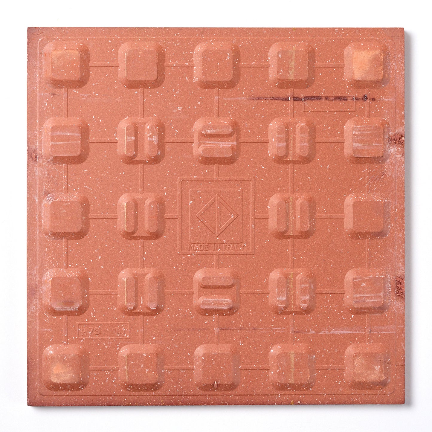 Vintage 1970s Italian Geo Floral Terracotta Floor Tile, 99 Sq Ft Available - 11 Sq Ft Per Box