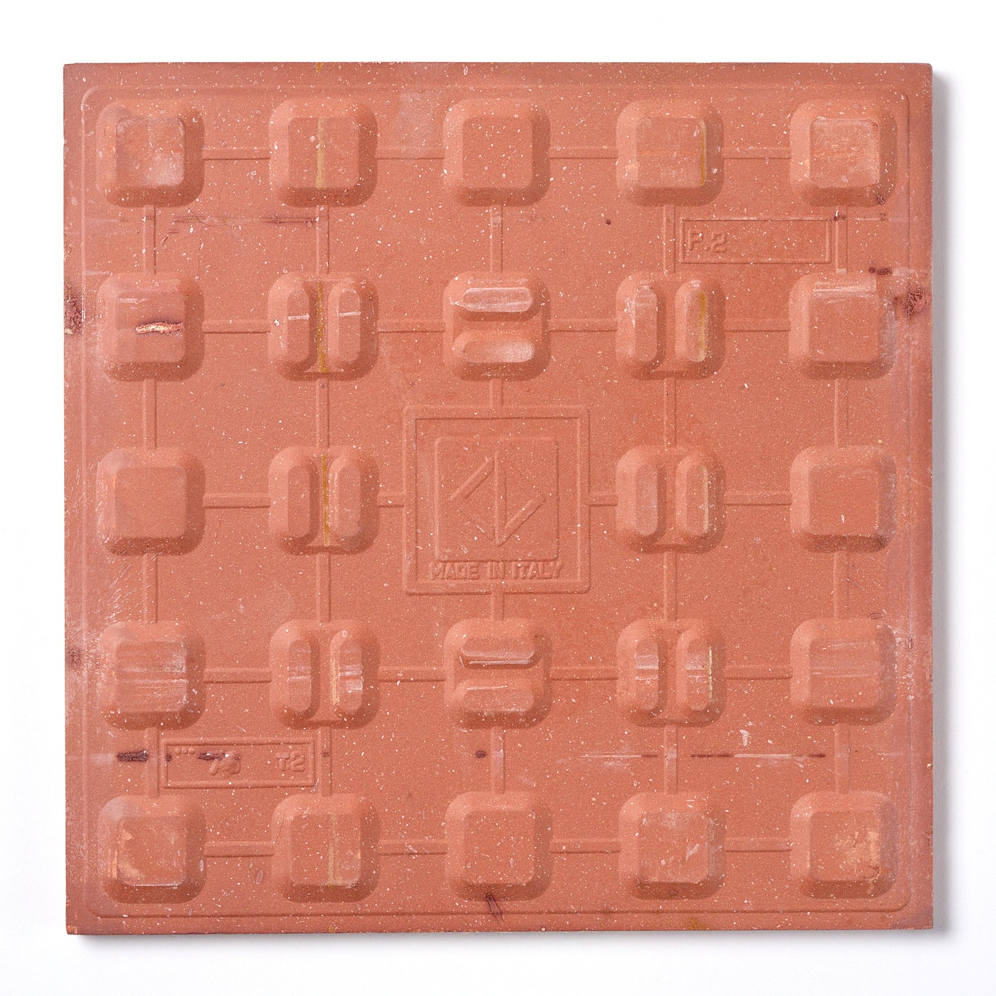 Vintage 1970s Italian Geo Floral Terracotta Floor Tile, 88 Sq Ft Available - 11 Sq Ft Per Box