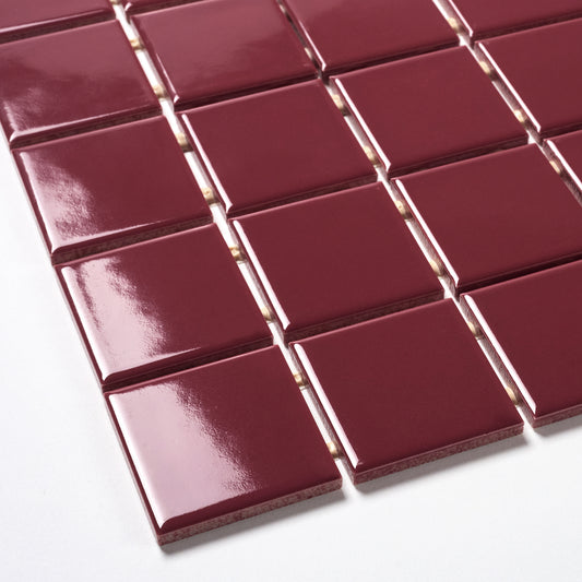 1990s Daltile Burgundy Floor Tile, 24 Sq Ft Available