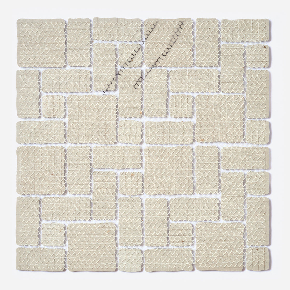 Vintage 1960s White Block Random Floor/Wall Tile