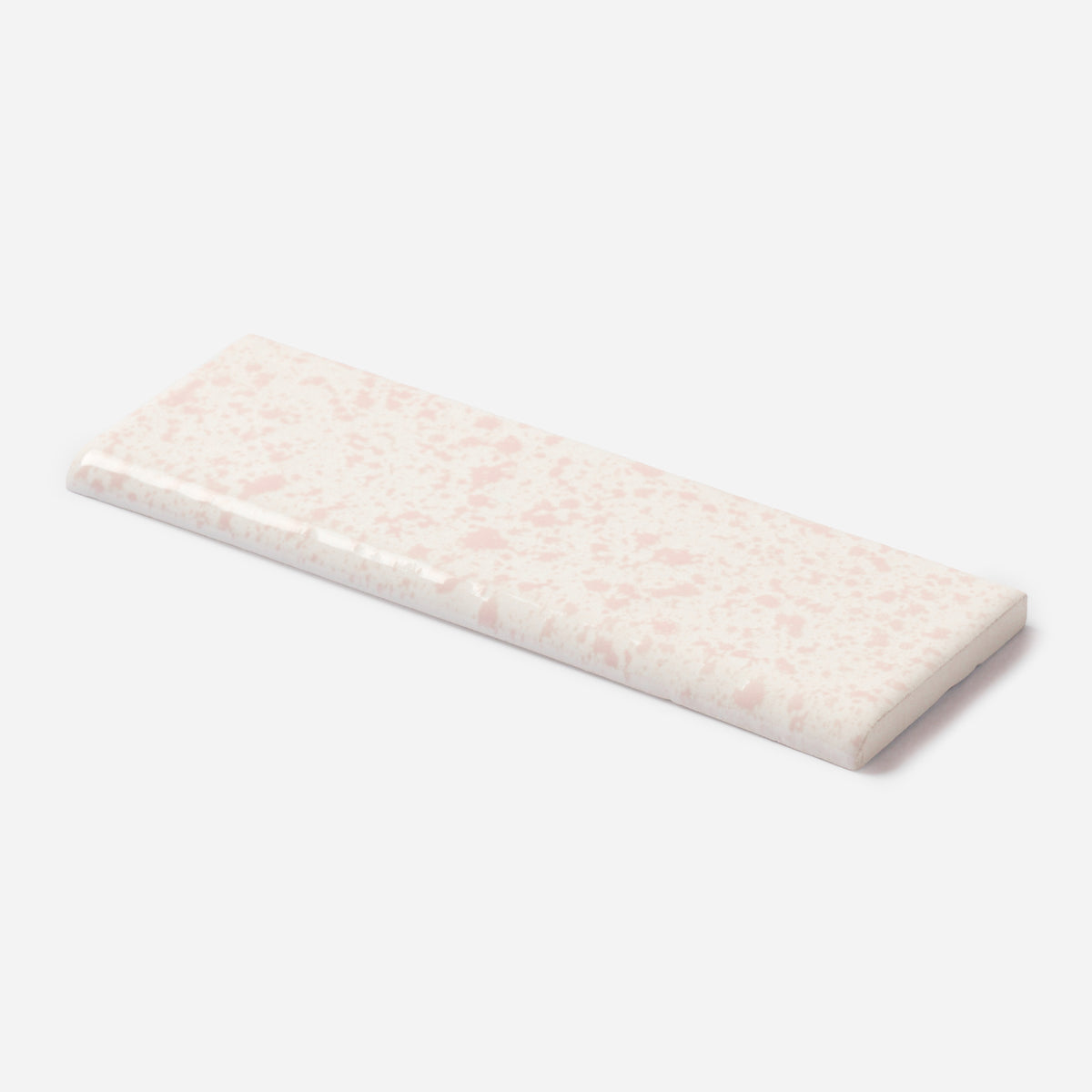 1960s Florida Tile Dapple Glaze Venetian Pink Bullnose Tile