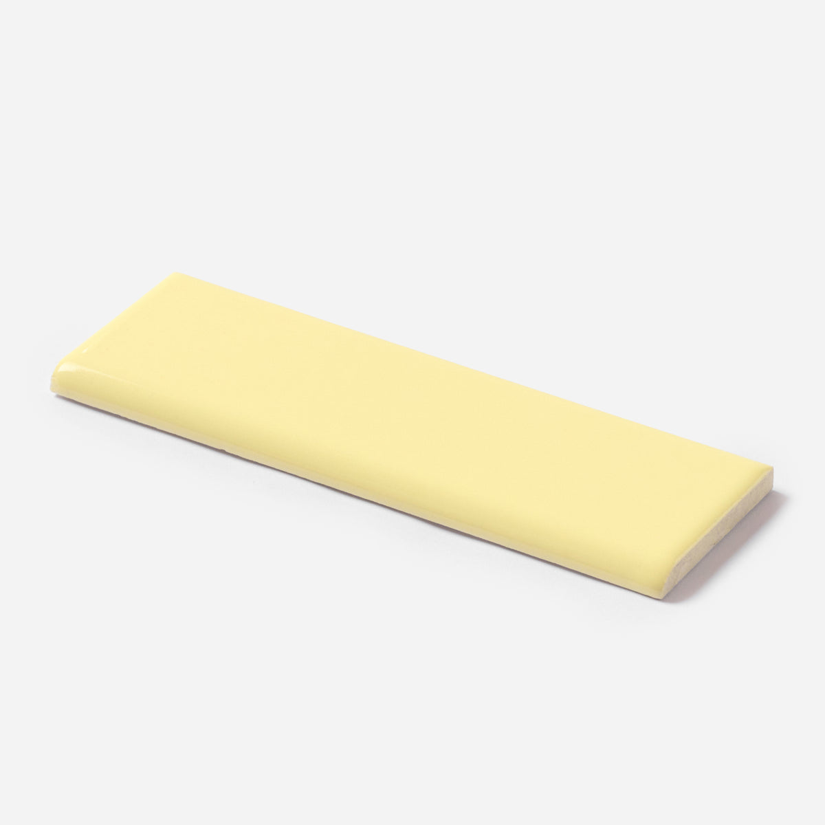 1970s Florida Tile Manchu Yellow Bullnose Tile