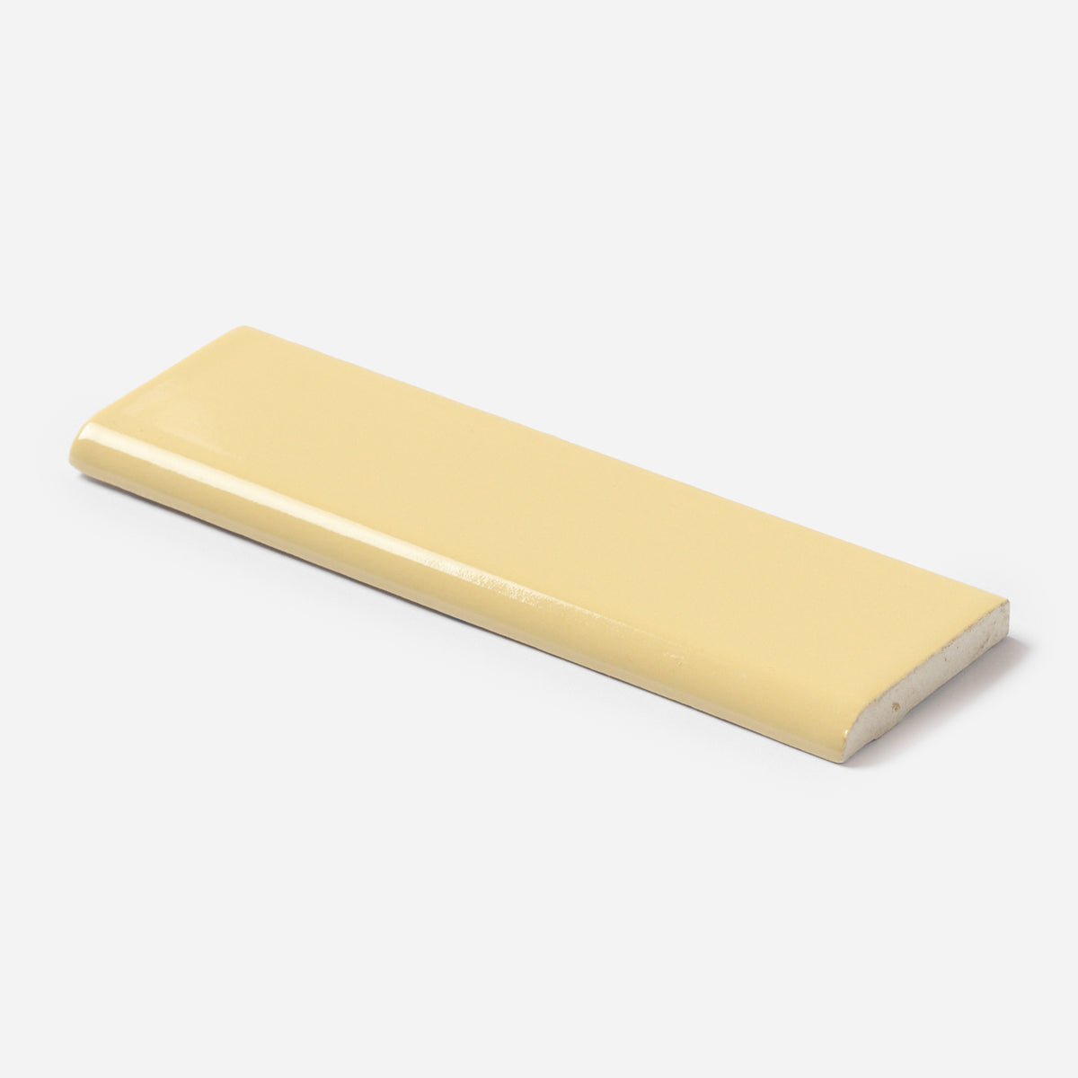 1970s Florida Tile Harvest Gold Bullnose Tile