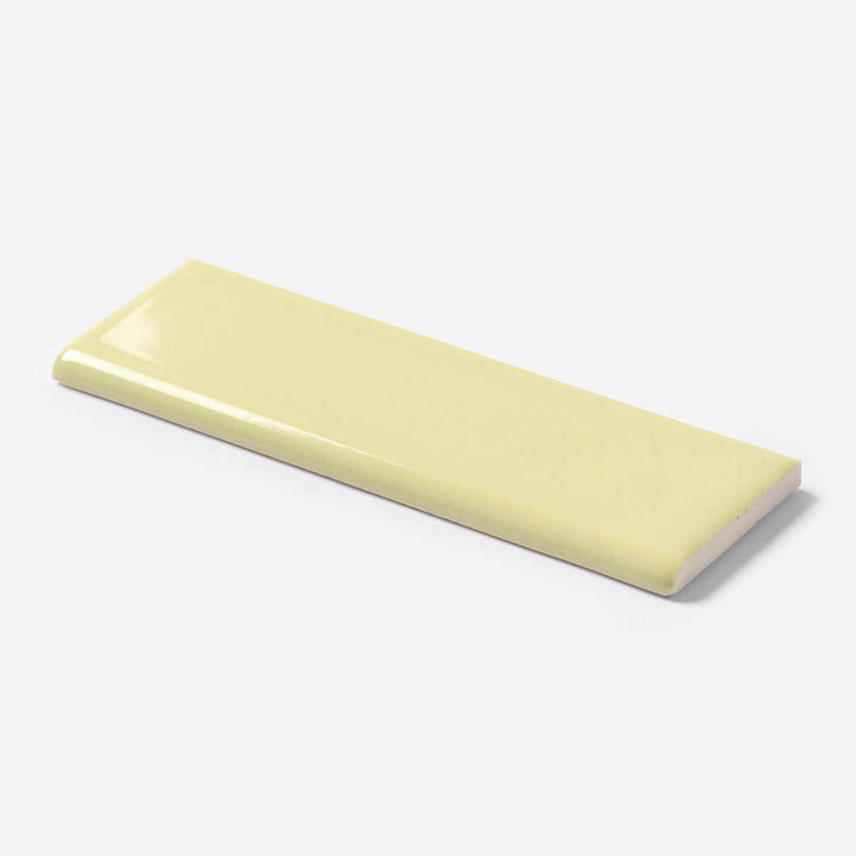 1960s FLORIDA TILE Light Olive Bullnose Tile
